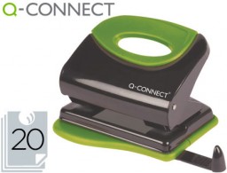 Taladro Q-Connect 20 hojas empuñadura de caucho negro/verde